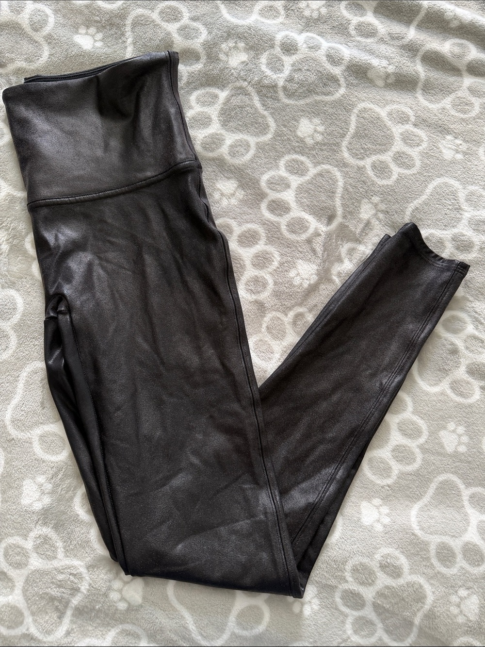 SPANX by Sara Blakely Black Faux Leather-Look High-Rise Leggings